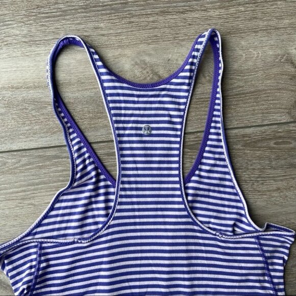 Lululemon What The Sport Singlet in Silver Stripe Iris Flower Pretty Purple - Picture 14 of 14
